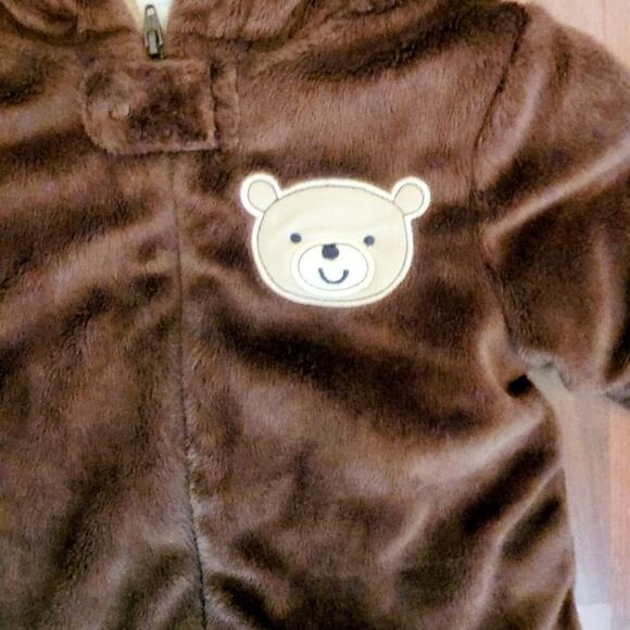 SMALL WONDERS FUZZY BEAR COLD WEATHER ZIP UP SIZE 0-3 - Picture 5 of 9